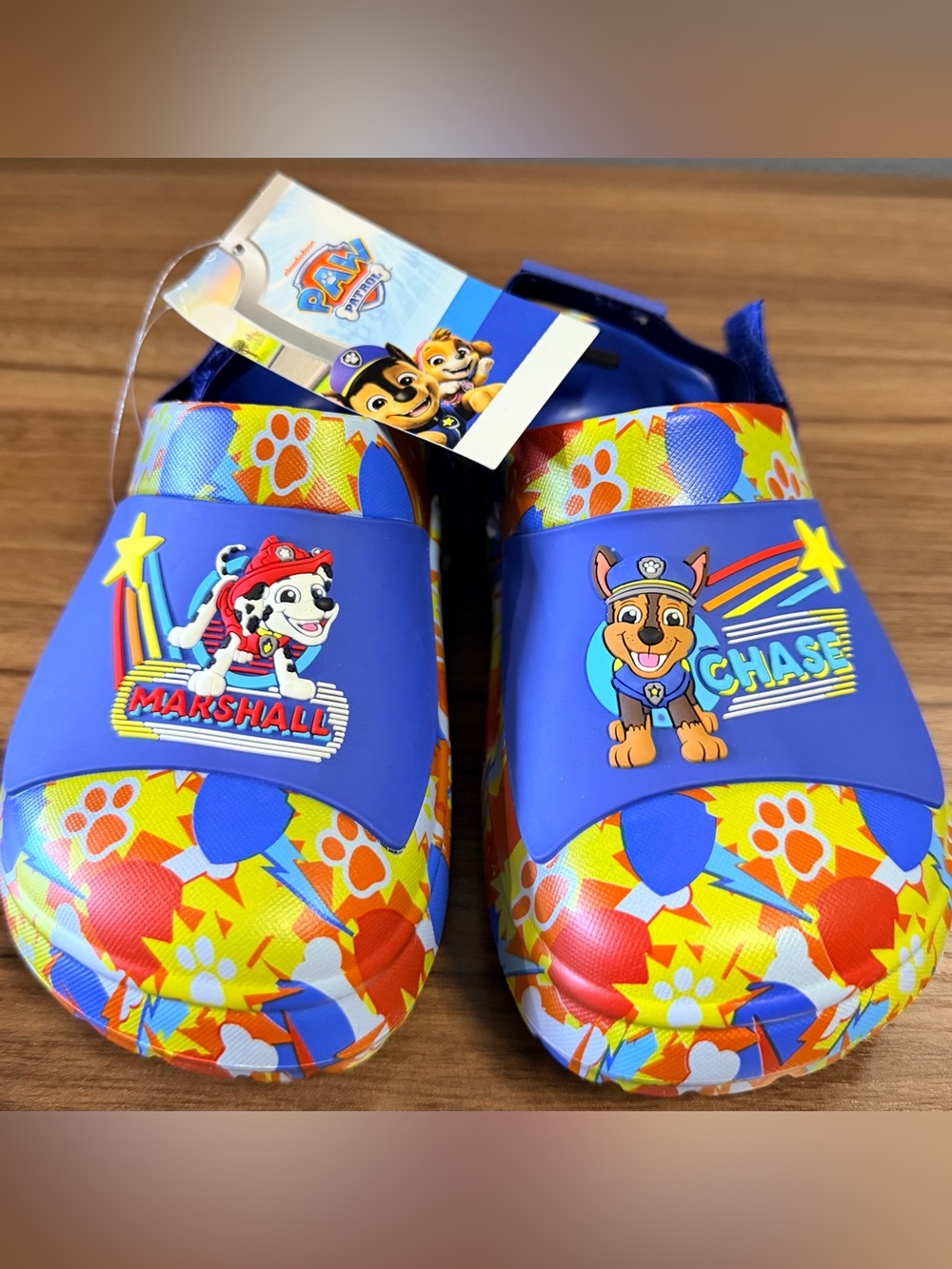 NEW Paw Patrol Kids Clogs Size 11/12 Marshall & Chase Colorful Slip-On Shoes